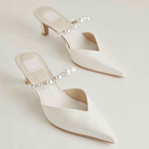 Dolce Vita Kanika Pearl Mid Heels Vanilla Pearls Wedding Bride Size 8 $150.00 - Picture 2 of 16